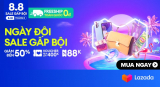 Mã giảm giá Lazada 8.8 – Voucher tích lũy 400k